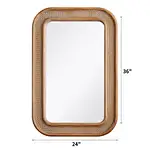 Brinley Rattan Rectangular Boho Wall Mirror for Wall Decor Size Display